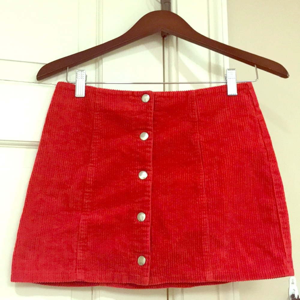 Red mini skirt